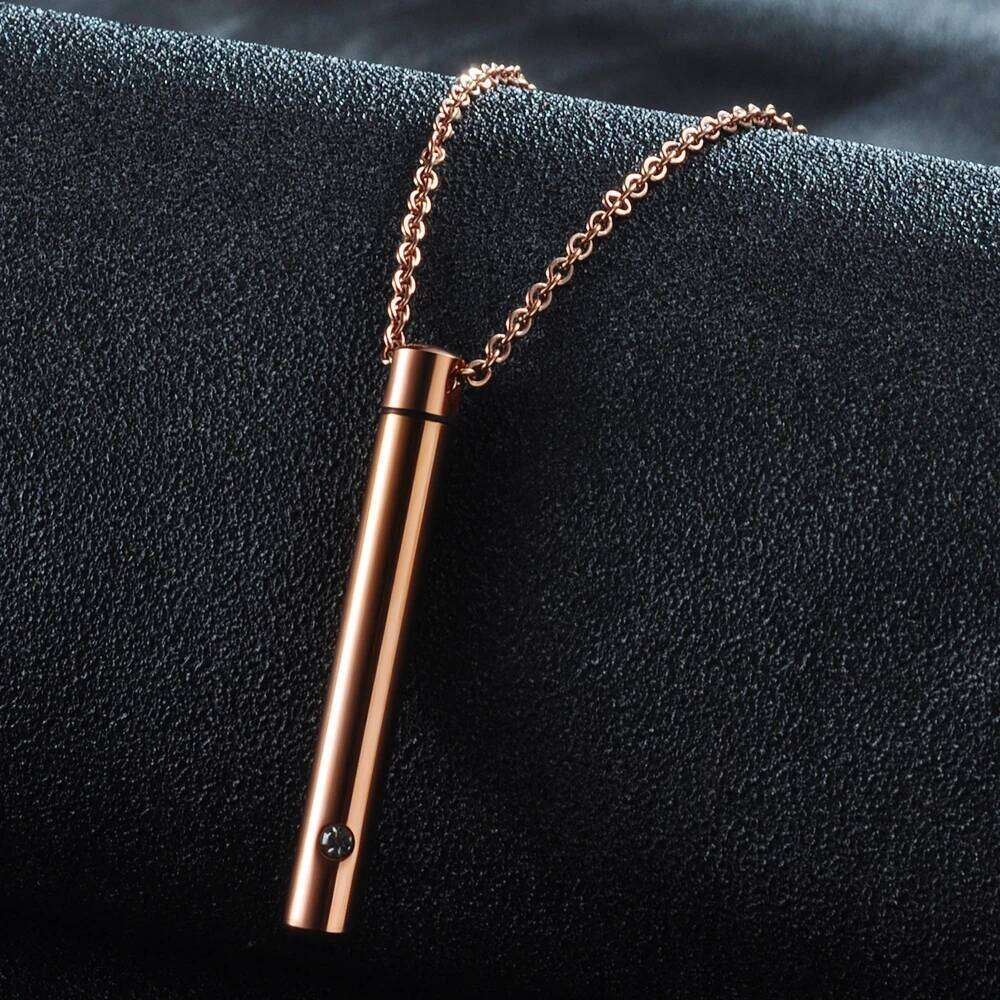 Titanium Steel Minimalist Perfume Pendant Necklace Memorial Ashes Storage Bottles Fashion Jewelry H260312