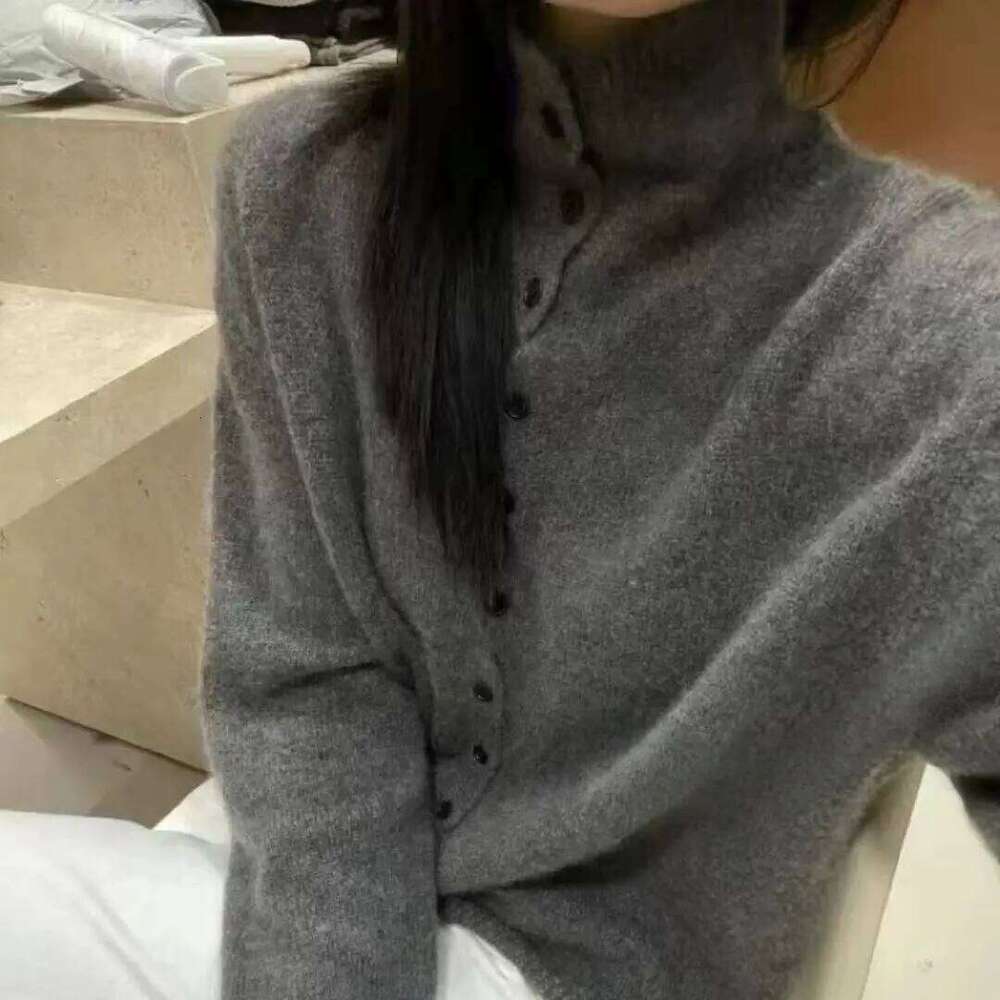 WinvyNee Women's Clothing 100% Wool Sweaters Turtleneck Long Sleeve Solid Buttons Pullovers Soft Knitwear Tops Autumn A1683006 Z260313