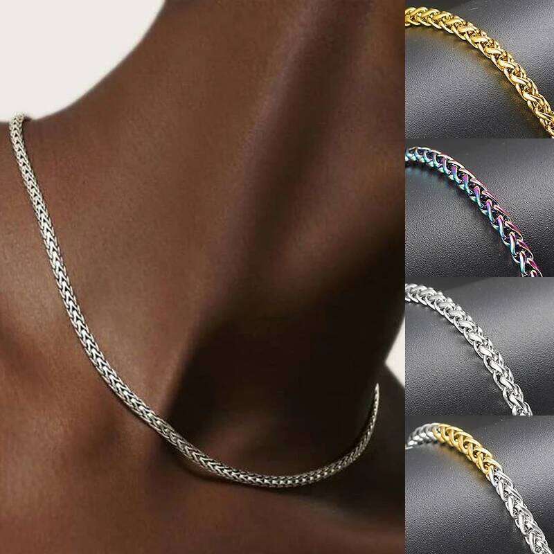 Franco Chain For Men Boys Minimalist Stainless Steel Necklace Women Daily Wear Hip Hop Jewelry Gifts Width 3mm Length 60cm C024 H260312