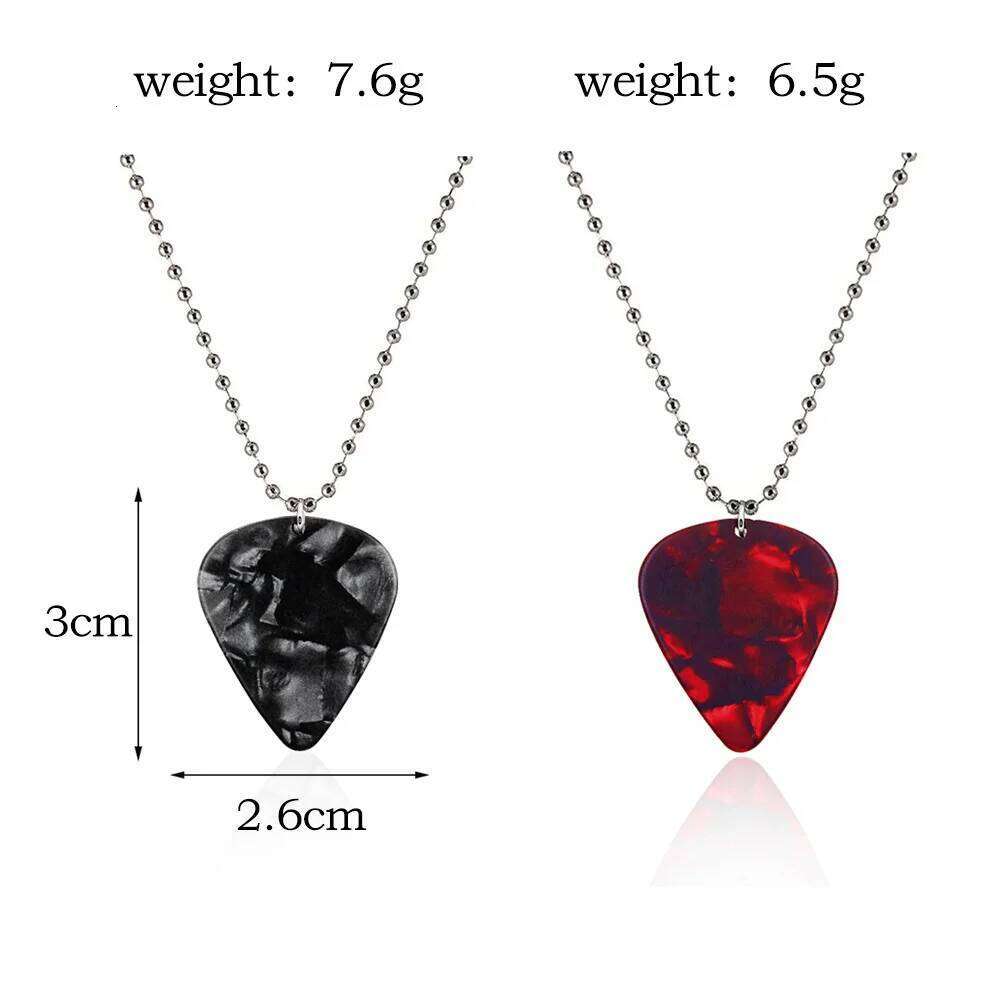 Guitar Pick Necklace Heart Ruby Pendant Eddie Munson Clavicle Chain Punk Strange Horror Things Choker Cospaly Jewelry Gifts H260312