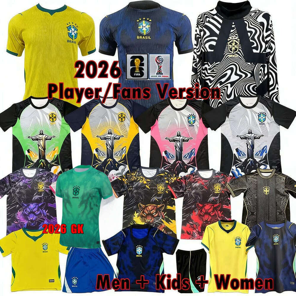 Brazil Jersey 2026 World Cup ENDRICK CASEMIRO Soccer Jerseys RICHARLISON Camiseta RAPHINHA PAQUETA VINI JR RODRYGO Maillots Football Shirt tops kids kit 26 27