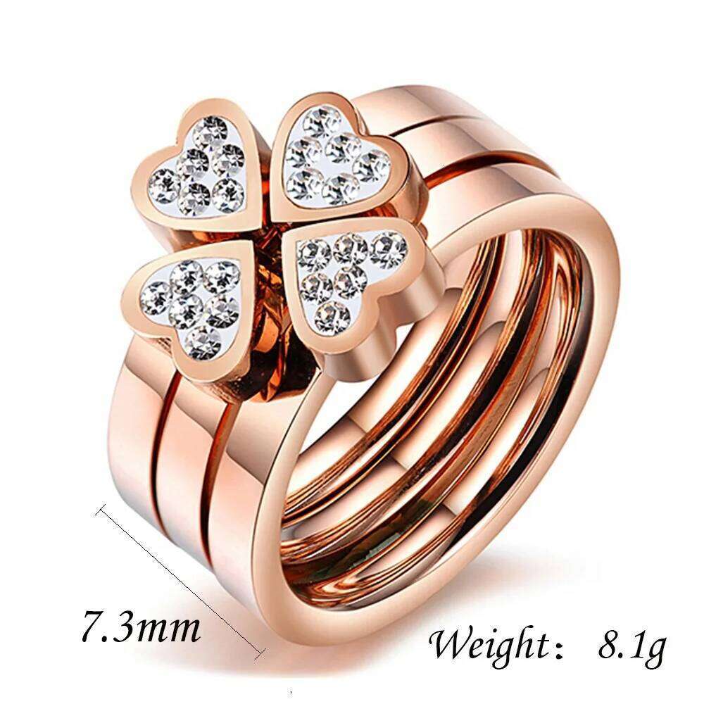 Gorgeous Three Set For Women High Quality Stainless Steel three colors Crystal Cr Ring With crystals H260312