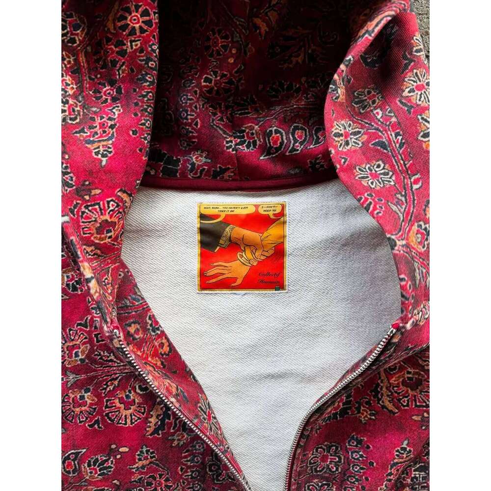 American Classic Full Pattern Printed Zipper Y2K Harajuku Street Fashion Hip Hop Casual Couple Sports Hoodie 26Y0313