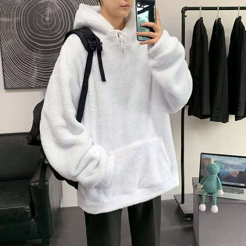 Men's 2025 Winter New Arrival Warm Lamb Fleece Jacket Thickened Fuzzy Sweatshirt Ins Trendy Casual Oversized Coat for Daily Wear Z260313