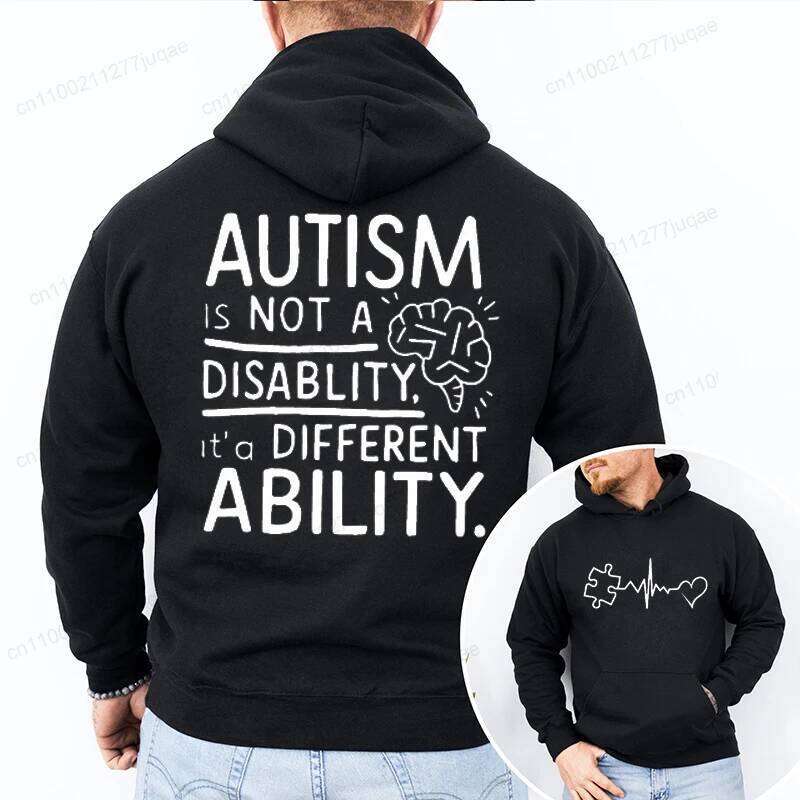Not Disability It's A Different Ability Print Men Women Hoodies Autism Fashion Personality Sweatshirts Z260314
