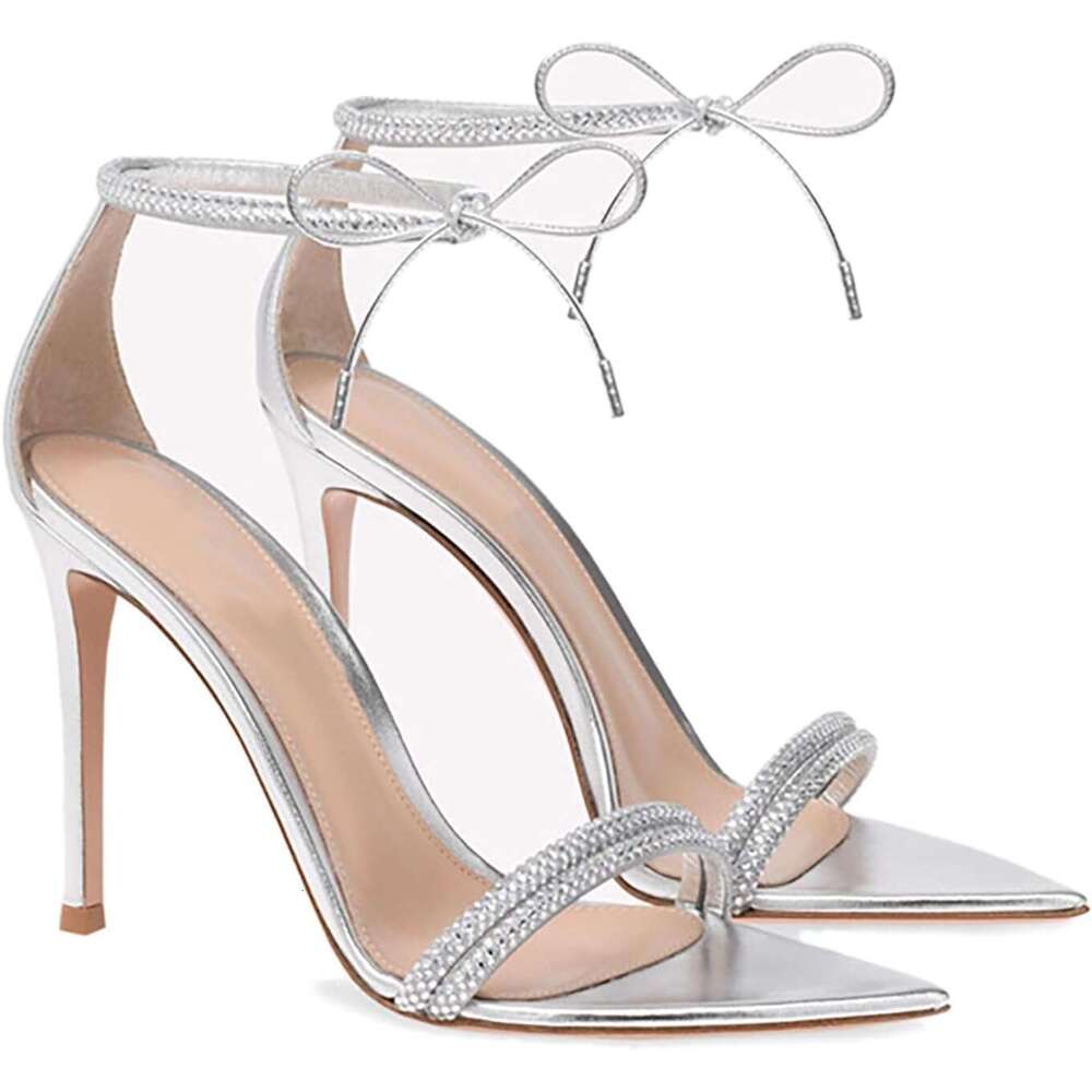 Women S Rhinestone Strappy Pointed Open Toe Stiletto Sexy Shiny Ankle Strap Comfort High Heel Dress Sandals For Prom Party Daily Wear MOJIDASHU