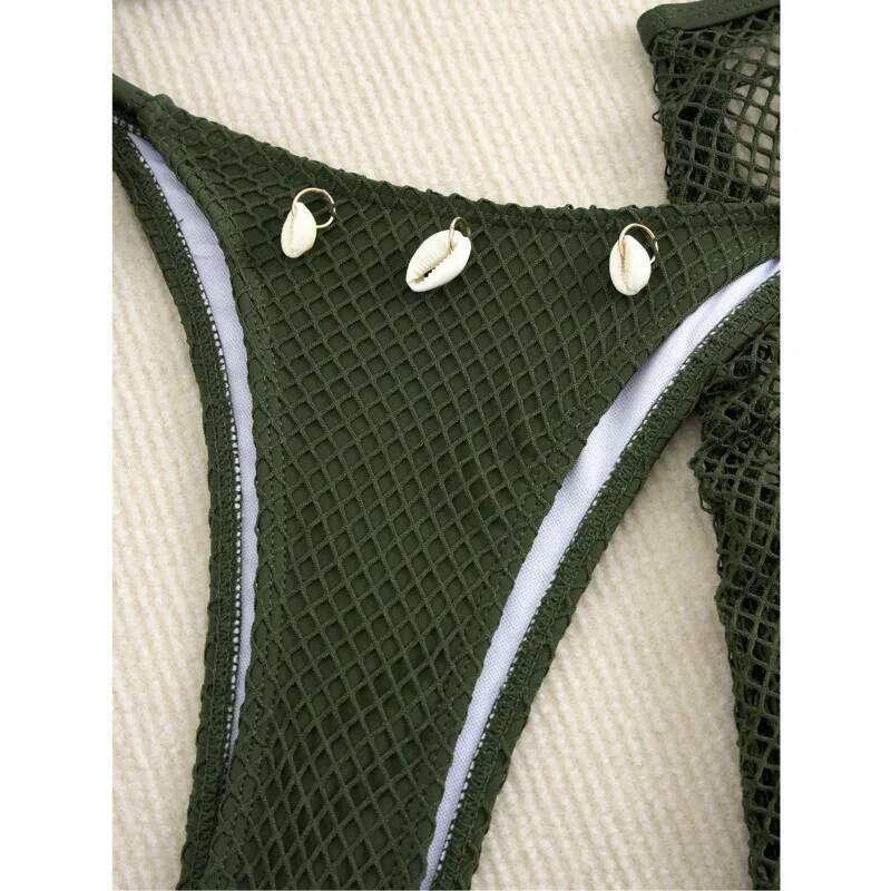 New Sexy Net Bikinis Female Swimsuits Women Three-Piece Swimwear Beach Swim Wear Bathing Suits Brazilian Bikini Set Pool Bather Y260303