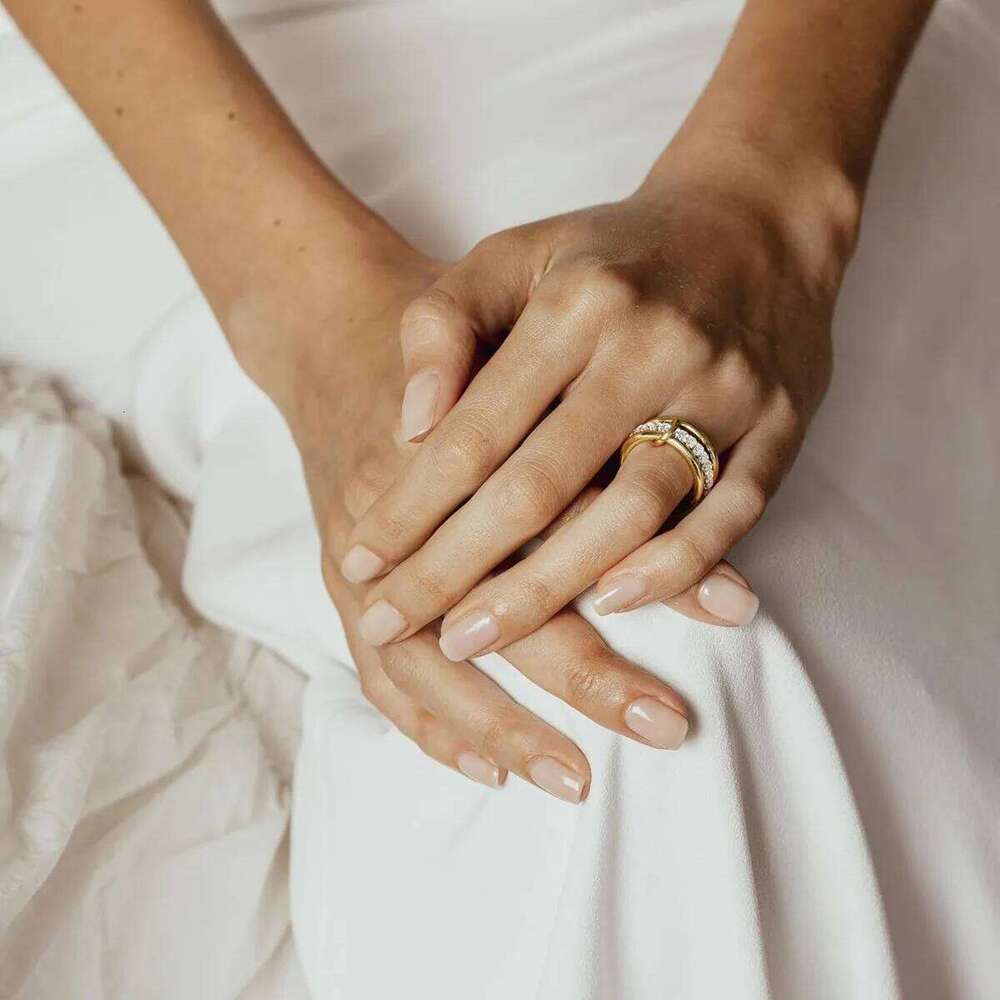 A Three-Ring Two-Color Copper Stacking Ring, Simple Stylish, Anti-Allergic And Anti-Color, Suitable For Women's Jewelry H260312