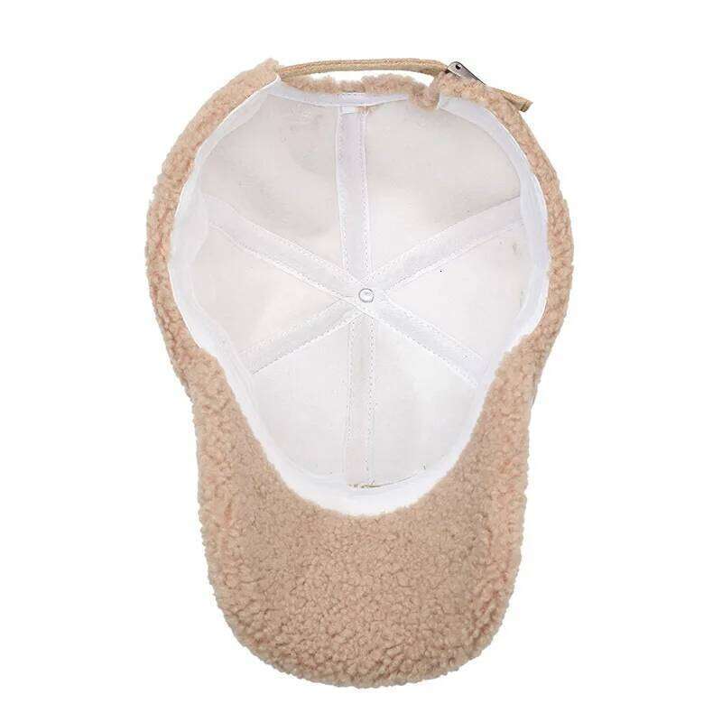 FS Retro Brown Letter Winter Baseball Cap For Men Luxury Brand Women Lambswool Hats Warm Windproof Trucker Caps Casquette Homme Z260314