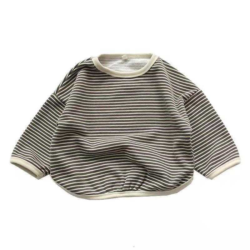 Women's T-Shirt Spring and Autumn New Children's Clothing: Boys' T-shirts Korean-style girls' striped sweatshirts loose long-sleev