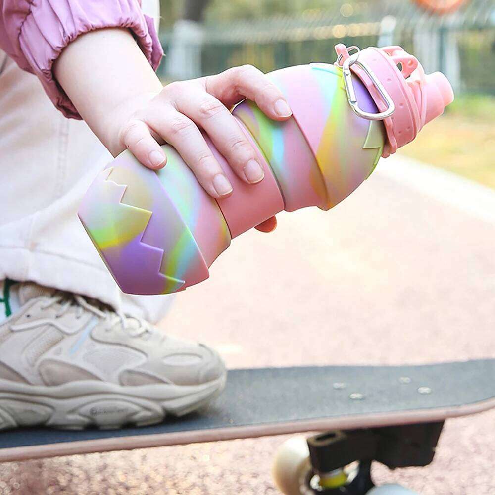 Foldable Eggshell Telescopic Silicone Portable Durable Camouflage Water Bottle Creative Cup 700ml Sports Kettle Z260313