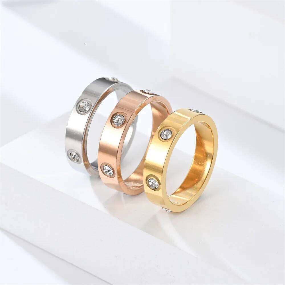 New Style Classic Stainless Steel Diamond Ring - Unisex Jewelry Gift Size 5-11 Fashionable Accessory for Men And Women H260312