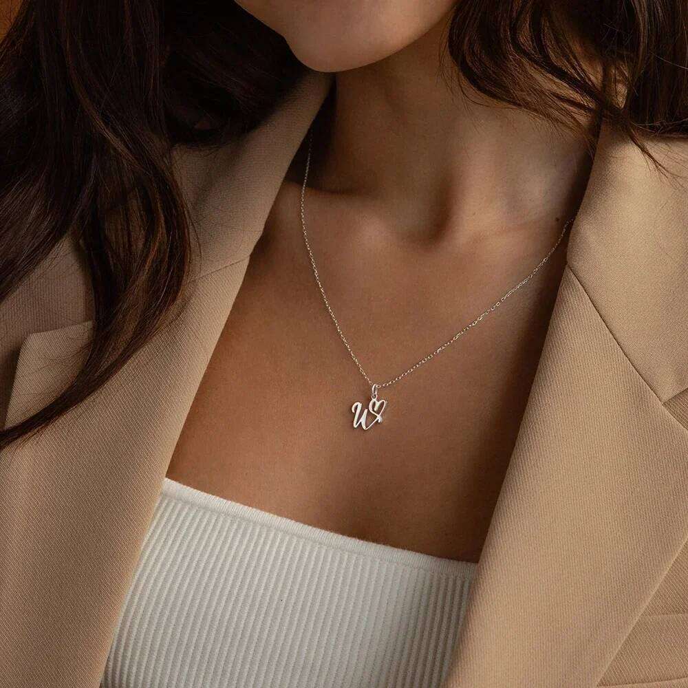 women Initial Art Letter A-Z Charm Pendant Necklace Women's Minimalism Gift Stainless Steel Jewelry Wholesale H260312