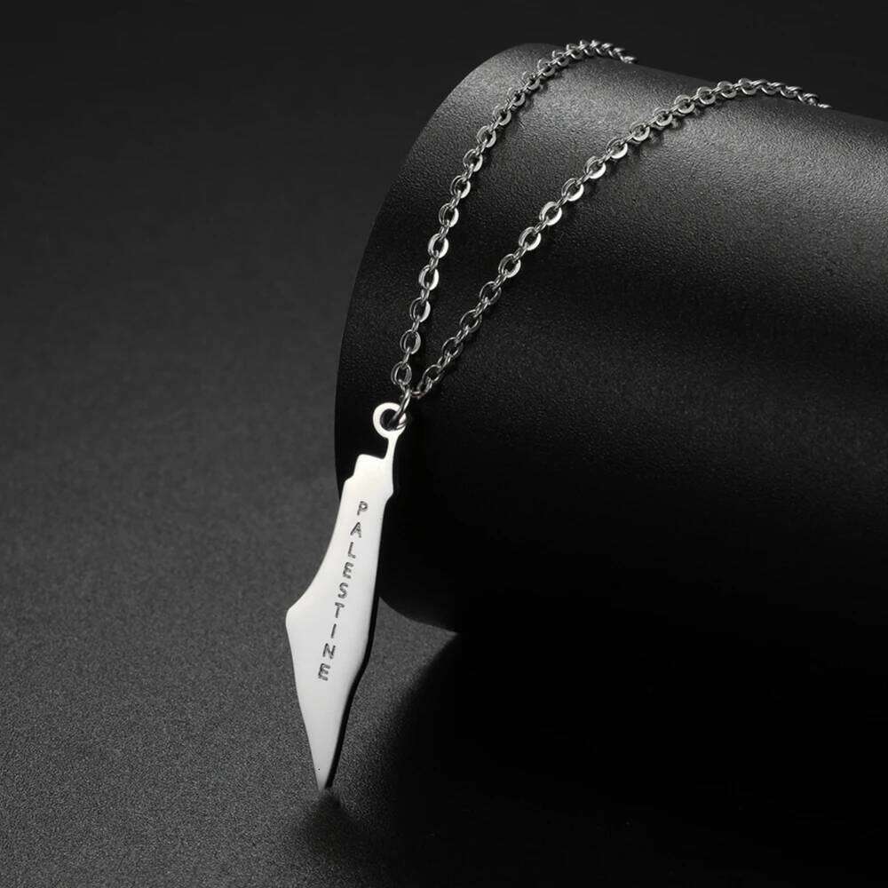 My Shape Palestine Pendant Necklaces for Women Men Gifts Palestinians Ethnic Map Choker Neck Chain Stainless Steel Jewelry H260312