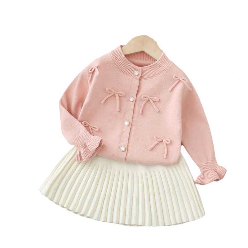 Women's Knits & Tees Baby Girl Autumn Jacket New Autumn Cardigan Stylish Girl Two-Piece Set Children's Sweater Set