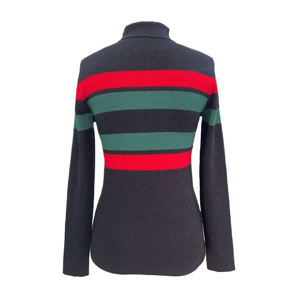 New Casual Vivid Stripes Bold Turtleneck Top Fashion Items Women Sweater Slim Autumn Winter Long Sleeve Pullover Base Layer Z260313