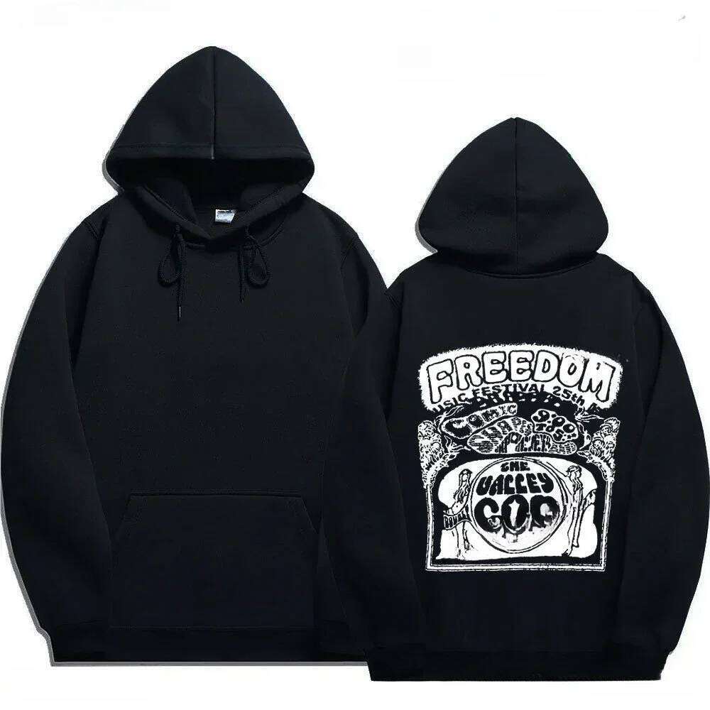 The new freedom letter-printed is suitable for both men women. It's a casual and sporty hoodie with street fashion Z260314