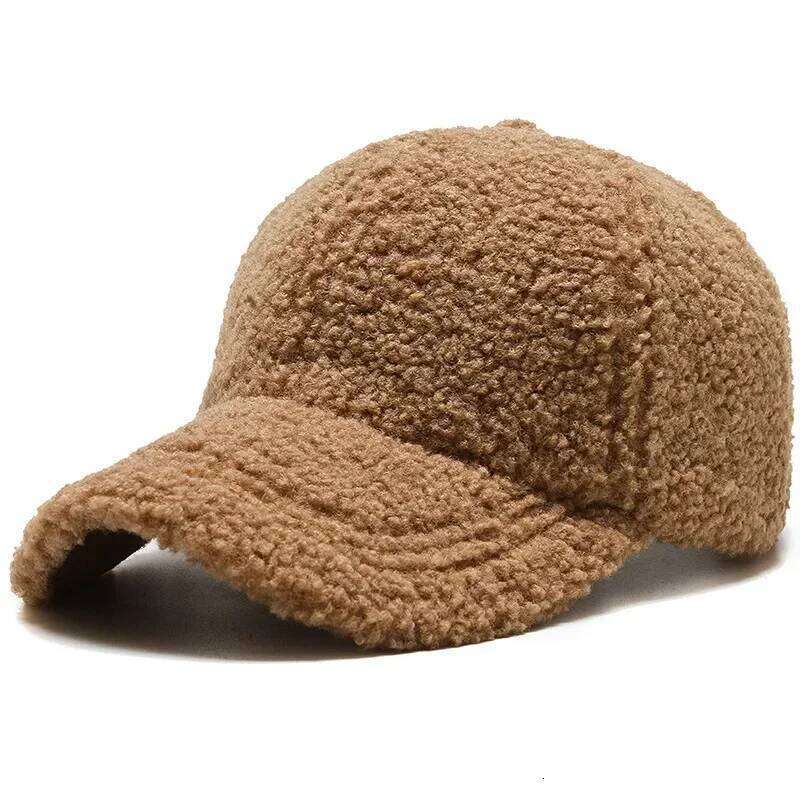 Big Head Winter Artificial Lamb Wool Solid Women Men AutumnHats Keep Warm Cap Plush Baseball Caps Outdoor Dad Hat Z260313