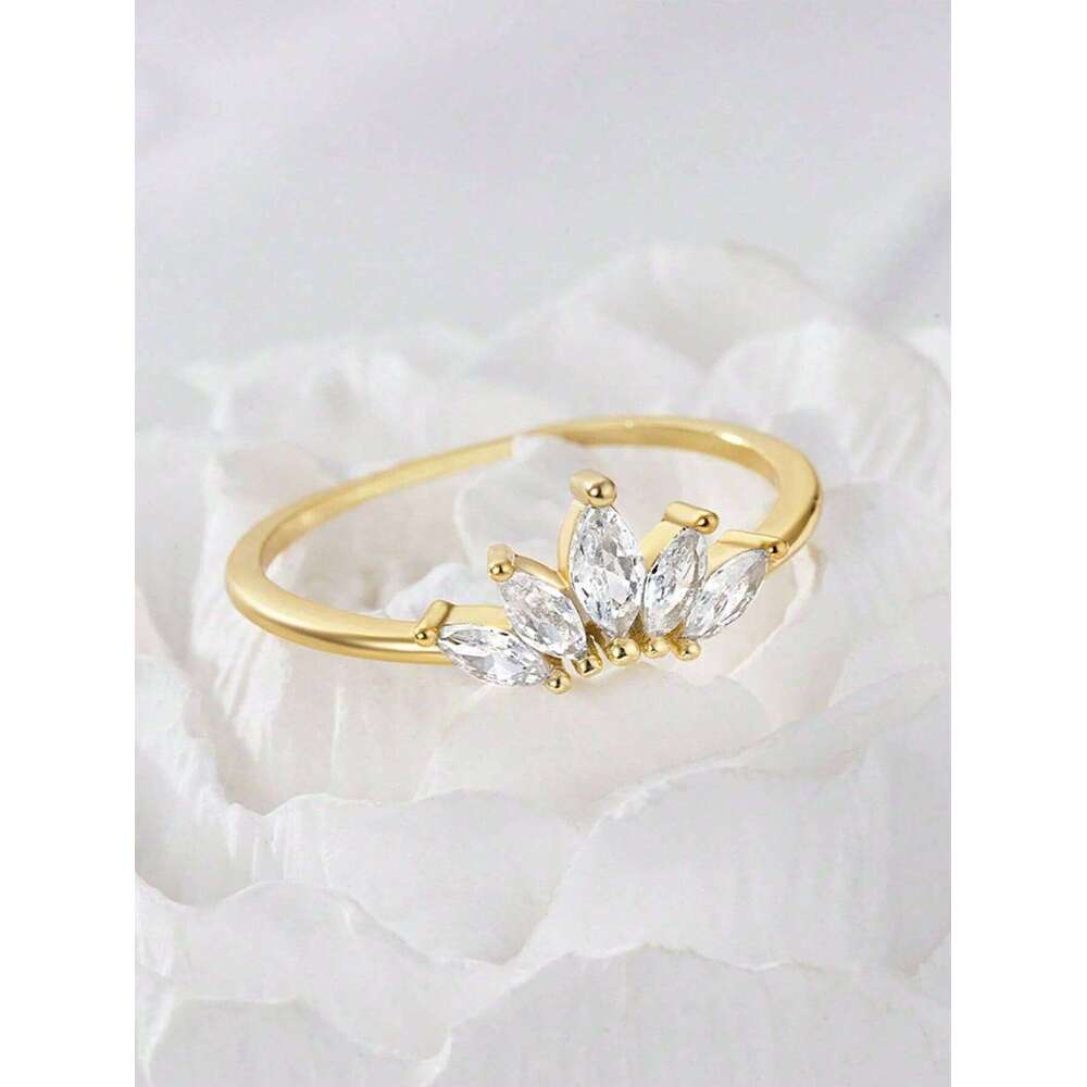 925 Sterling Silver Zircon Gorgeous Shine Simplicity Heart Crown Ring For Women Party Cute Romantic High Quality Jewelry H260312