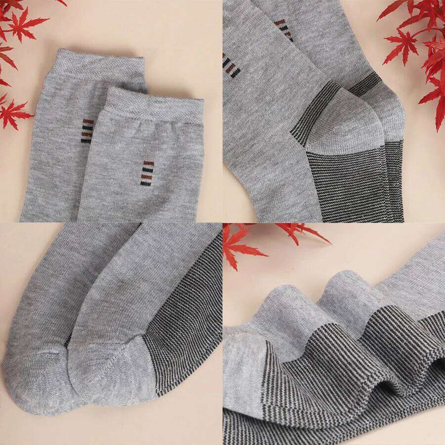 5 Pairs Men's Long Soft Comfortable Wear-resistant Sturdy Casual Simple Fashion Black Large Szie Mid-calf Socks Z260313
