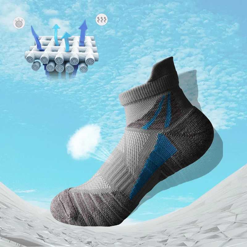 Socks Woman Running Short Socks Advanced Sports Socks Looped Back Color Socks Compression Calcetines Ciclismo Hombre Cycling D260313
