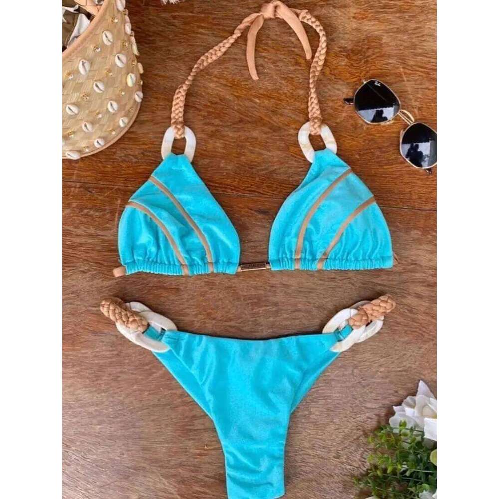 RUOTONGSEPT Black Bandeau Bikini Set Swimwear Women Push Up Biquini Sexy Thong Bikinis Patchwork Swimsuit Backless Bathingsuit Y260303