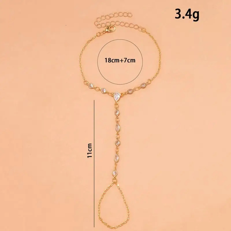 Fashion Transparent Rhinestone Beades Bracelet for Women Light Bracelet Connected Finger Ring Jewelry Accessories Gifts 260313