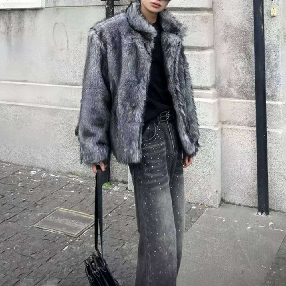 Men Faux Fur Furry Warm Autumn Winter Streetwear Fashion All-Match Trend Youth Soft Casual Comfort Coat Men'S Clothing Z260313