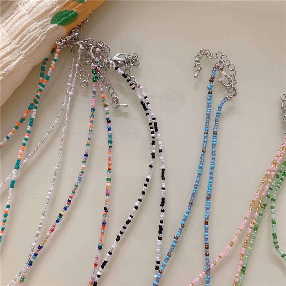 Bohemia Simple Seed Beads Strand Choker Necklace String Collar Charm Colorful Handmade for Women 2024 Fashion Jewelry Gifts H260312