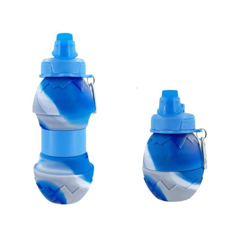 With Carabiner Folding Cups Silicone Multifunction Sport Large Capacity Anti-fall Portable Water Bottle Z260313