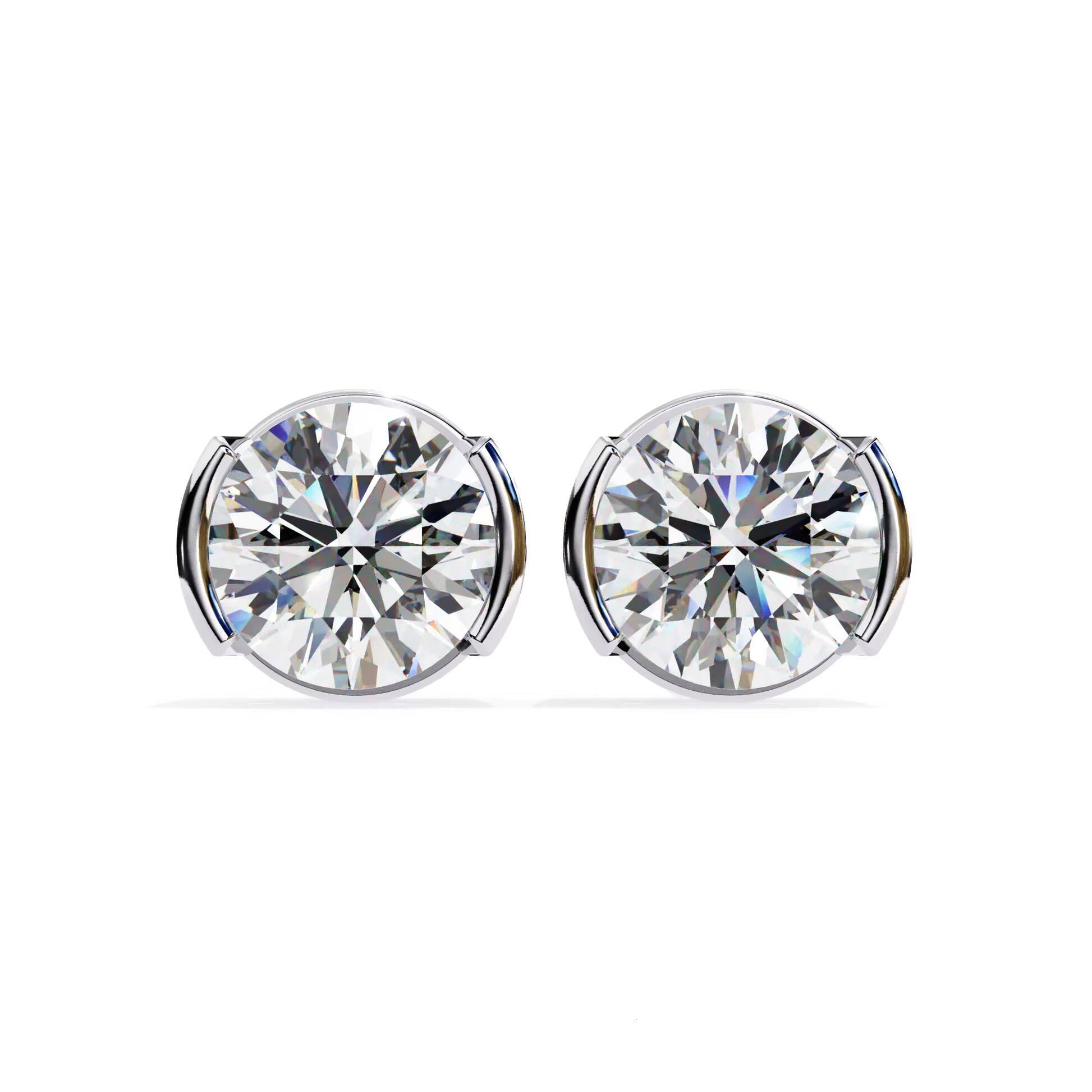 Sparkling 7mm Round Moissanite Stud Earrings with Unique Prong Setting Fine Jewelry Gift for Women