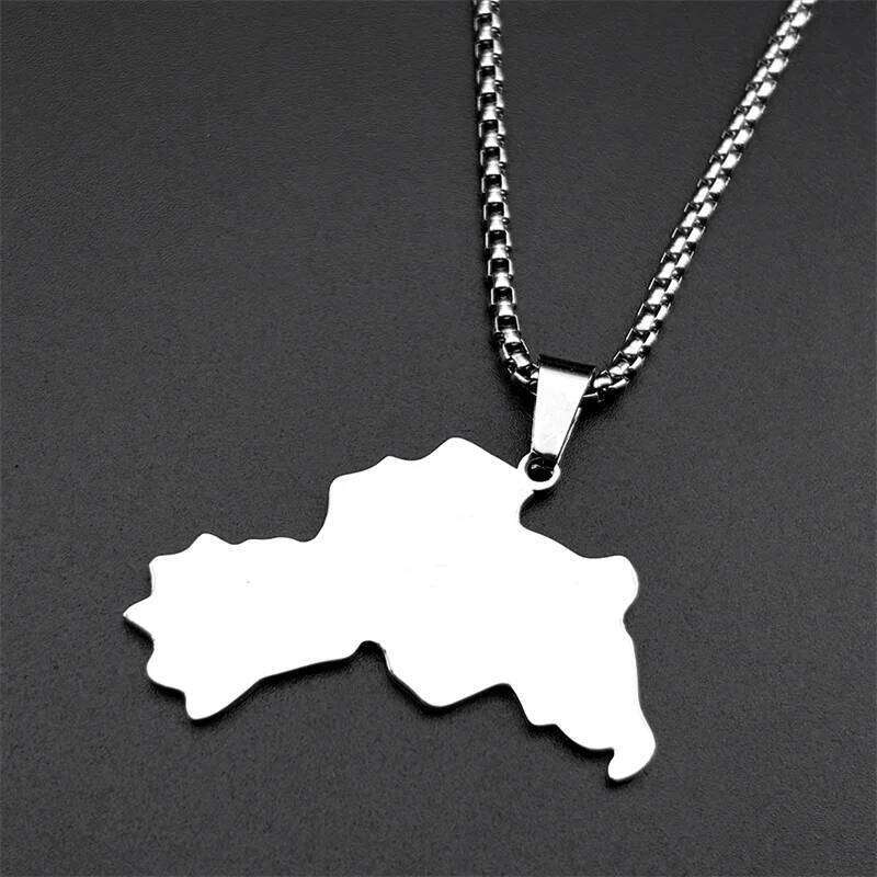 Kurdistan Map Flag Sun Symbol Pendant Necklace for Men Women Stainless Steel Gold Color Ethnic National Geography Chain Jewelry H260312