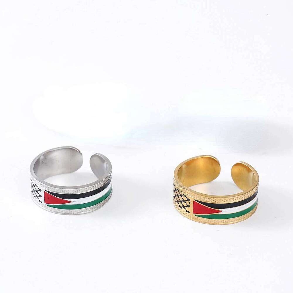 Stainless Steel for Boys Girls Arab Palestine Map European and American Popular Jewelry Scarf Ring H260312