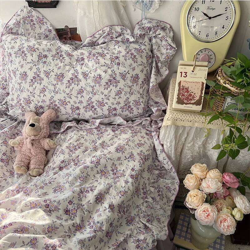 3/4Pcs Korean Princess Style Floral Ruffles Bedding Skin-friendly Soft Duvet Cover Set Sheet Or Bed Skirt Pillowcases H260312 - view 6