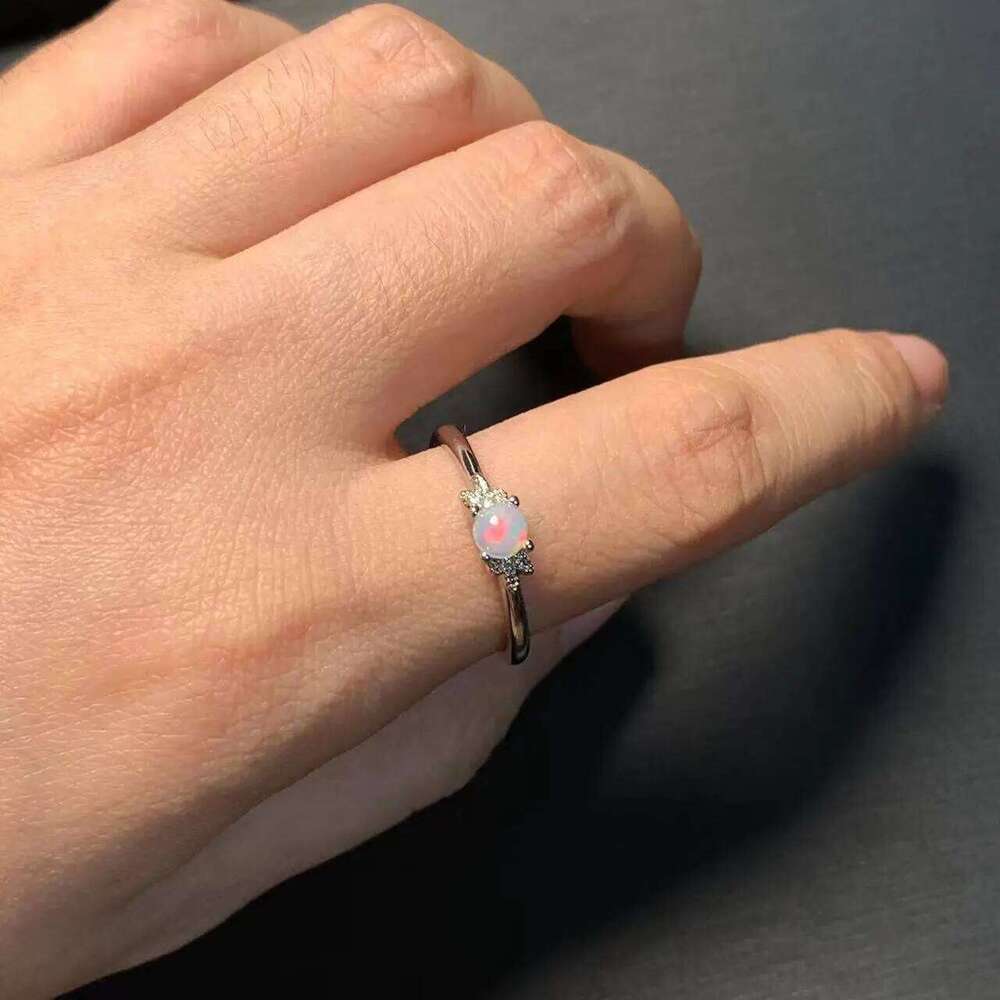 MM Natural Opal Adjustable Female Ring Jewelry for Women Gift Wholesale High Quality Vintage Fine H260312