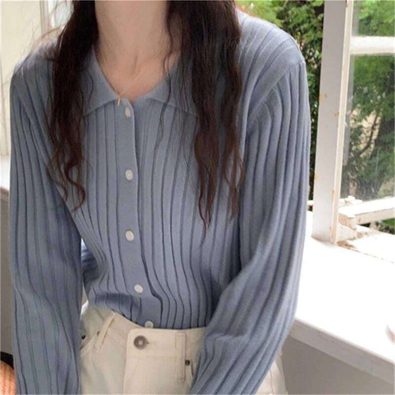 AOSSVIAO Autumn Winter Lapel 2025 Single-breasted Knitted Cardigan Women Retro Slim Fit Soft Sweater Fashion Tops Z260313