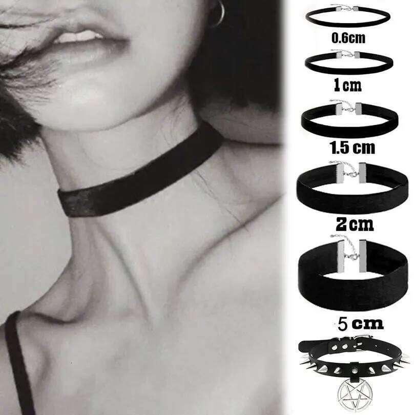 1Pc Korean Kpop Girl Vintage Clavicle Neck Accessoires DIY Punk Gothic Black Sexy Velvet Party Women Choker Necklaces Jewelry H260312