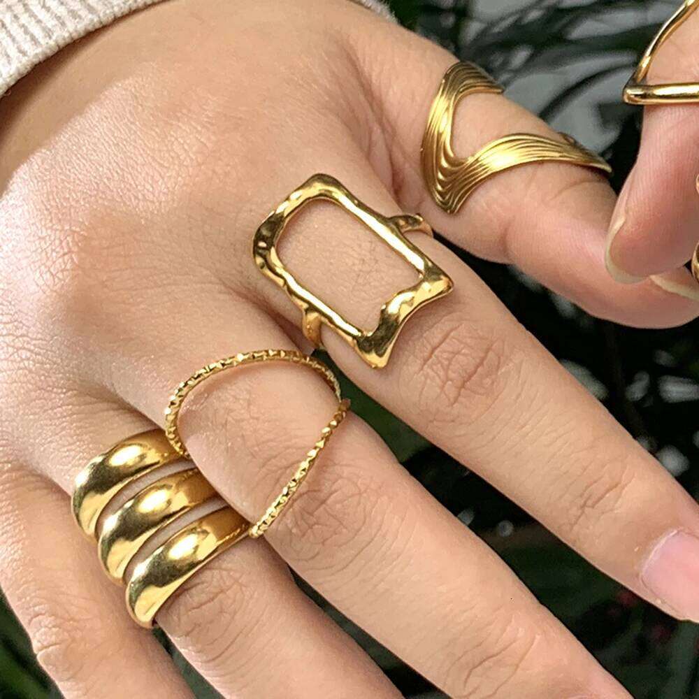 Personalized High-quality Stainless Steel Ring Creative Irregular Opening Rings Minimalist Design Women's Jewelry Trend Gifts H260312