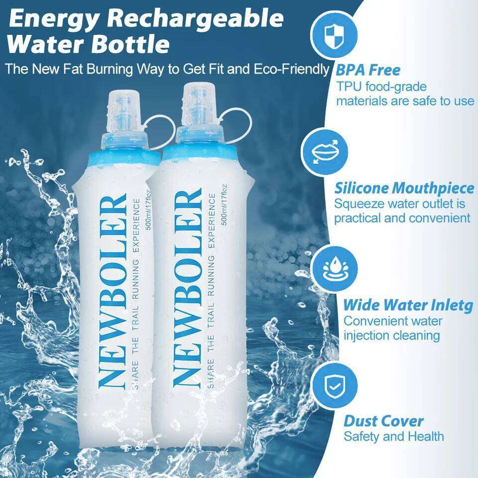 150/250/300/500/750ml Outdoor Collapsible Silicone Bite Size Running Camping Hiking Travel Convenient Water Bottle Z260314