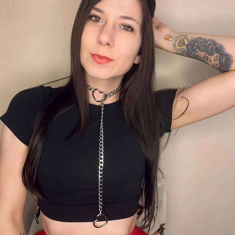 Punk Rock Exaggerate Personality Heart O-Ring Slip Chain For Women Girls Simple Versatile Long Necklace Jewelry Accessories Gift H260312