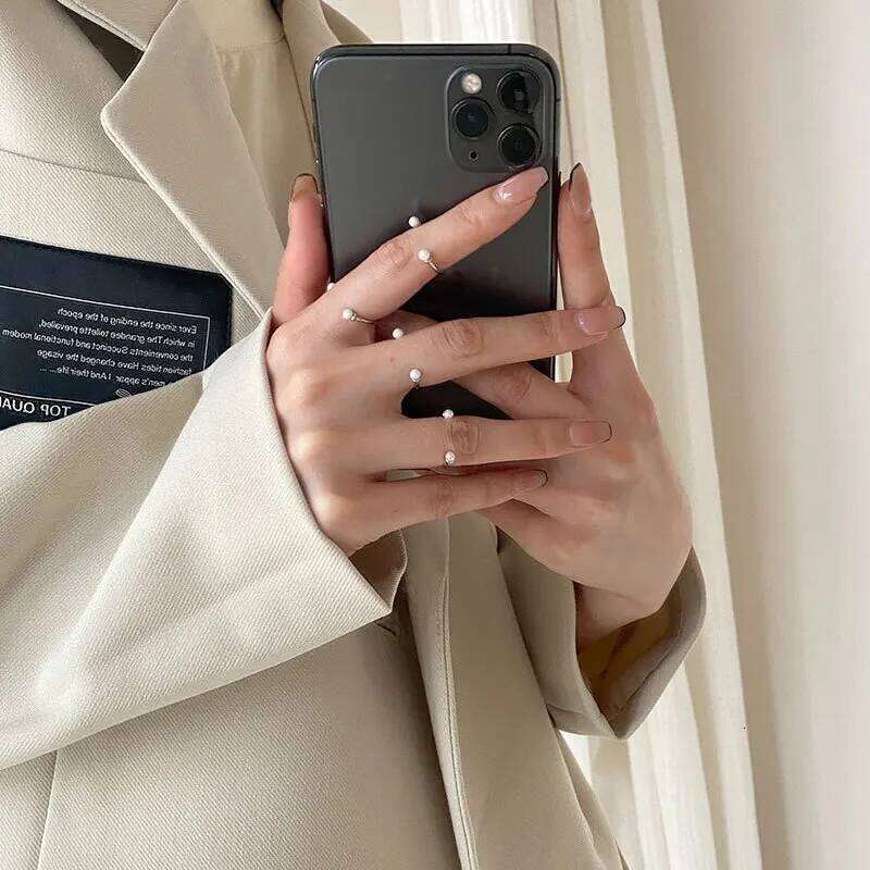 VENTFILLE 925 Sterling Silver Open Pearl Smile Stackable Finger Ring Simple Fashion Cute Adjustable For Female Jewelry Wholesale H260312