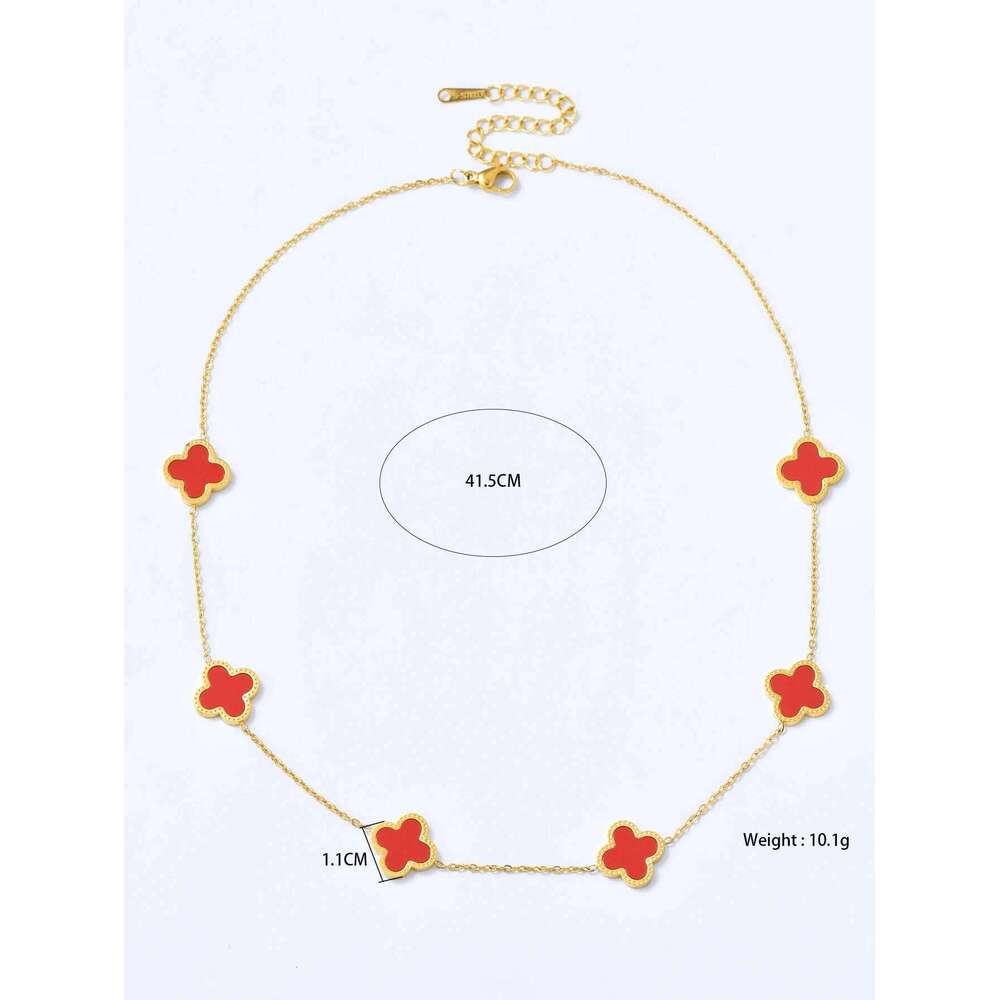 Elegant And Minimalist Stainless Steel 18K Gold Plated Cr Single-Sided Mother-Of-Pearl Necklace, Collarbone Chain H260312