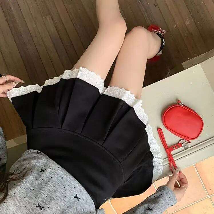 Flume edge short women wear high waist pleated pants a line summer new style skirt Z260314