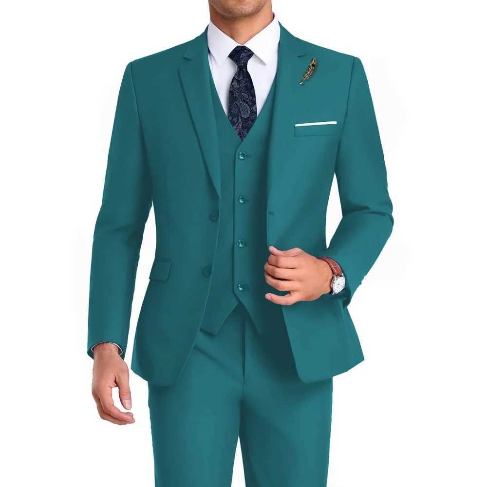 Elegant Rose Red 3-Piece Slim Fit Mens Suit Double Breasted Blazer Vest Pants Set for Wedding Groom Tuxedo Business Party a06 M260313