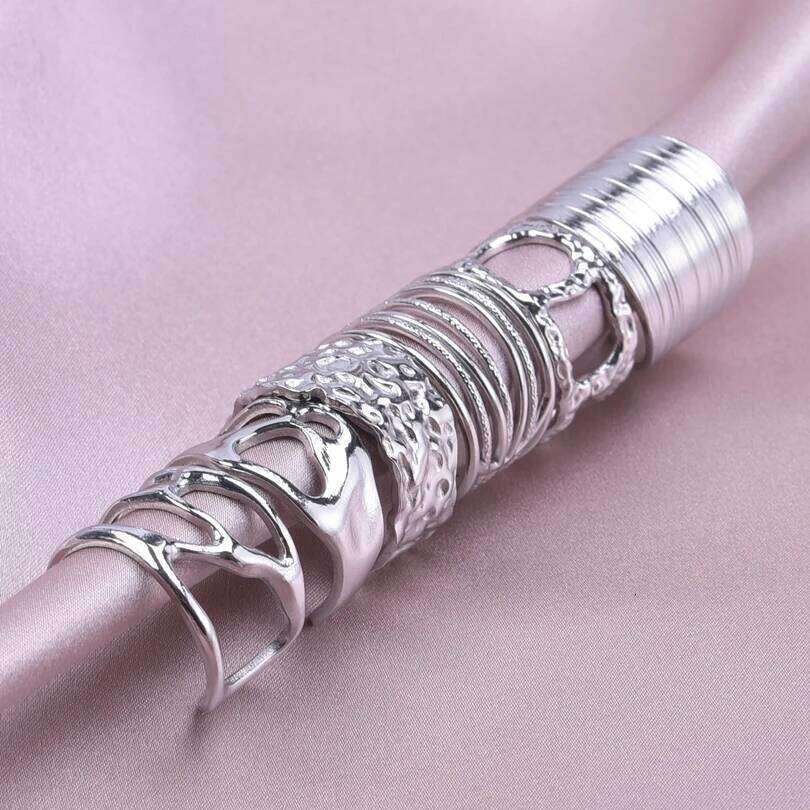 1Pc Stainless Steel Hollow Wide Textured Chunky Open Finger Rings For Women Punk Irregular Aesthetic Anillos Jewelry H260312
