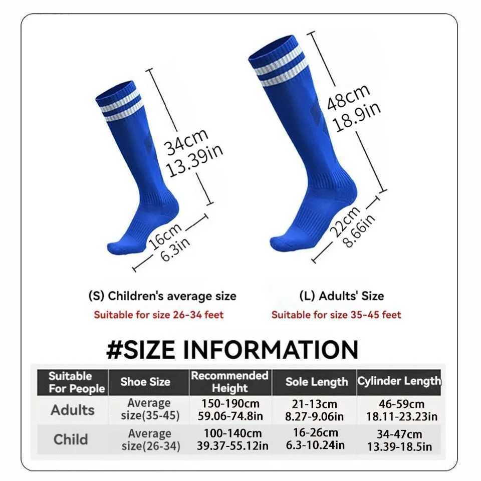 Loogdeel 1Pair Adult Football Socks Children Anti Slip Compression Knee High Tube Teenagers Soccer Socks Striped Sports Socks D260313