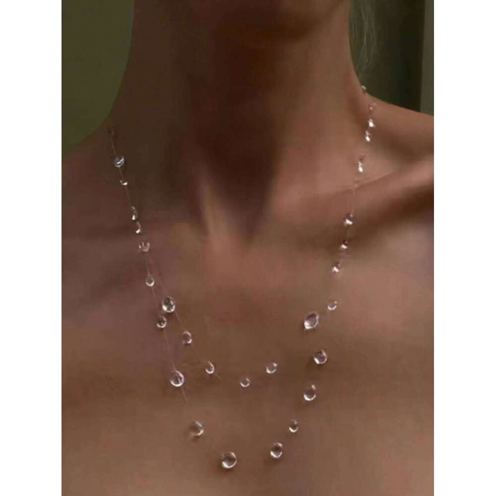 Ins Simulation Water Drop Clear Dewdrop Series Necklace Handmade Glue Dripped Fashion Jewelry Women Niche Gifts Friends H260312