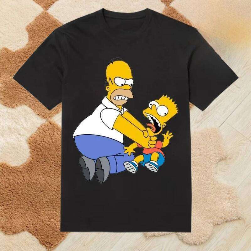 Clothing Christmas Simpson Festival Print Shirts - Unisex T-shirts Round Neck Cotton Men Women Present Tops Brand Z260314