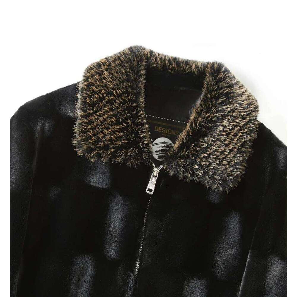 Winter New Fashion Men's Solid Color Casual Trendy Simple Basic Daily Thicken Turn-down Collar Faux Fur Coats Male Jackets Tops Z260313