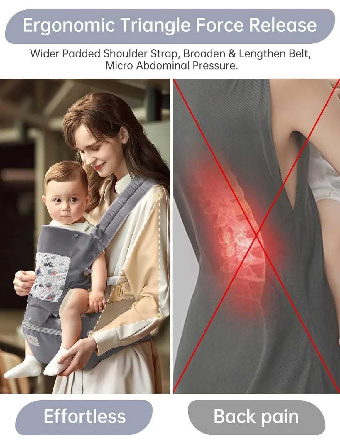 Baby Carrier Baby Carrier Newborn to Toddler Toddler Carrier with Hood All Seasons All Position Baby Hip Carrier X260313